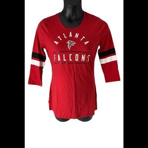 NFL Women's Crew Neck Iconic 3/4 Sleeve Top Falcons - Regular